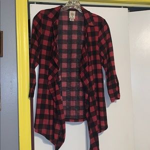 Red plaid flannel.